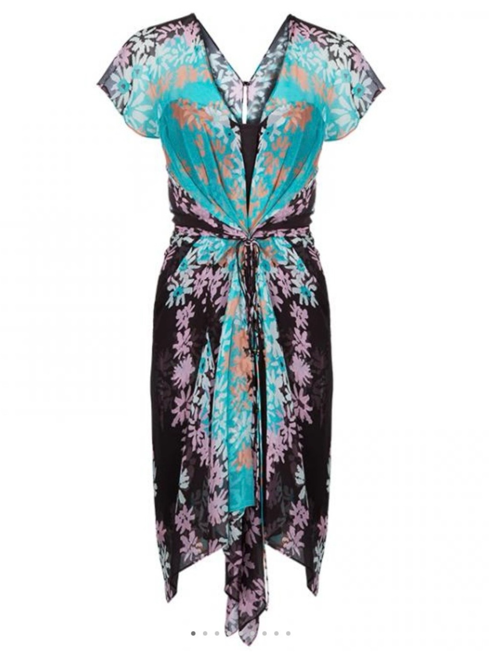 NWT Diane Von Furstenberg, Tribal Daisy Silk Floral Dress US10